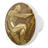 ヴィンテージアールデコ彫刻家具 セラミックノブ (右)