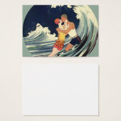 ヴィンテージアールデコ愛好家キスインザウェーブアットビーチ (正面&裏面)