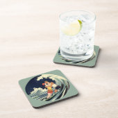 ヴィンテージアールデコ愛好家キスインザウェーブアットビーチ コースター (右側)