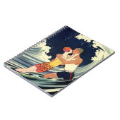 ヴィンテージアールデコ愛好家キスインザウェーブアットビーチ ノートブック (左側)