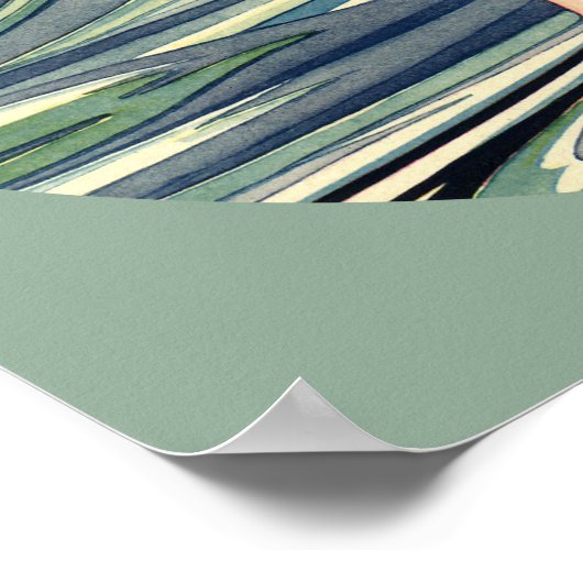 ヴィンテージアールデコ愛好家キスインザウェーブアットビーチ ポスター (角)