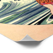 ヴィンテージアールデコ愛好家キスインザウェーブアットビーチ ポスター (角)