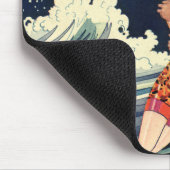 ヴィンテージアールデコ愛好家キスインザウェーブアットビーチ マウスパッド (コーナー)