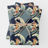 ヴィンテージアールデコ愛好家キスインザウェーブアットビーチ ラッピングペーパーシート (インサイチュ)