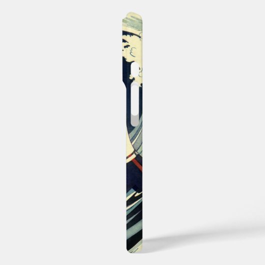 ヴィンテージアールデコ愛好家キスインザウェーブアットビーチ Case-Mate iPhoneケース (裏面 / 左)