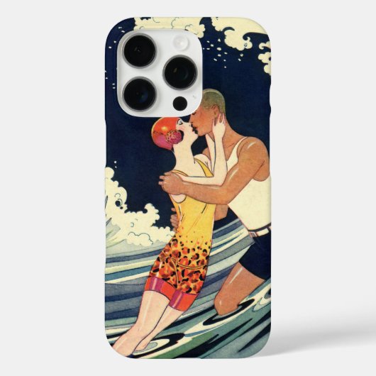 ヴィンテージアールデコ愛好家キスインザウェーブアットビーチ Case-Mate iPhoneケース (裏面)