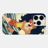 ヴィンテージアールデコ愛好家キスインザウェーブアットビーチ Case-Mate iPhoneケース (裏面 (横))