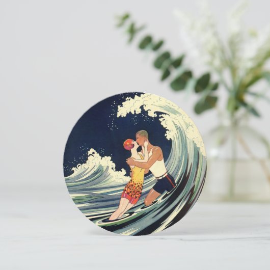 ヴィンテージアールデコ愛好家キス、結婚式招待状 招待状 (スタンド正面)