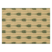 ヴィンテージアールデコ抽象芸術孔雀パターン テーブルクロス (正面(横))