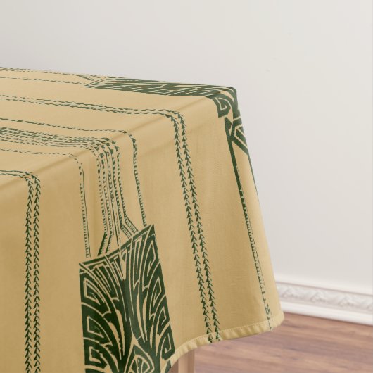 ヴィンテージアールデコ抽象芸術孔雀パターン テーブルクロス (インサイチュ)