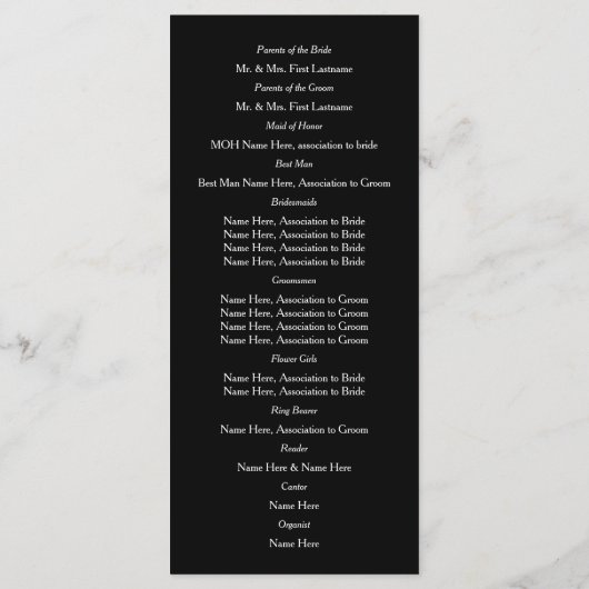 ヴィンテージアールデコ文字結婚式 プログラム (裏面)