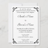 ヴィンテージアールデコ新郎新婦結婚ズ 招待状 (裏面)