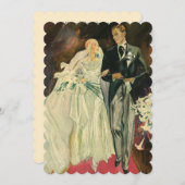 ヴィンテージアールデコ新郎新婦結婚ズ 招待状 (正面/裏面)