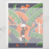 ヴィンテージアールデコ旅行，アフリカのジャングルの先住民 (正面/裏面)