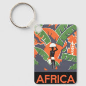ヴィンテージアールデコ旅行，アフリカのジャングルの先住民 キーホルダー (正面)
