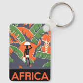 ヴィンテージアールデコ旅行，アフリカのジャングルの先住民 キーホルダー (裏面)