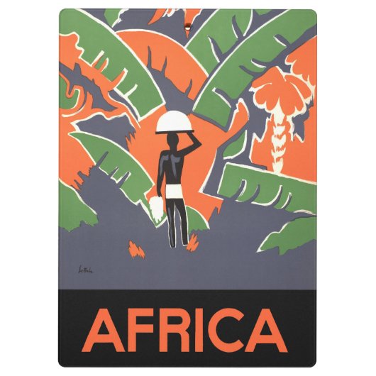 ヴィンテージアールデコ旅行，アフリカのジャングルの先住民 クリップボード (裏面)