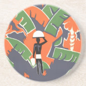 ヴィンテージアールデコ旅行，アフリカのジャングルの先住民 コースター (正面)