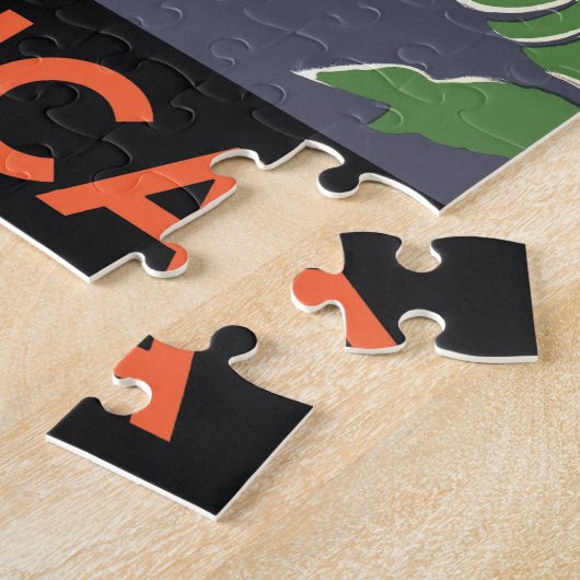 ヴィンテージアールデコ旅行，アフリカのジャングルの先住民 ジグソーパズル (側面)