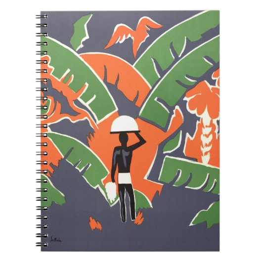 ヴィンテージアールデコ旅行,アフリカのジャングルの先住民 ノートブック (正面)