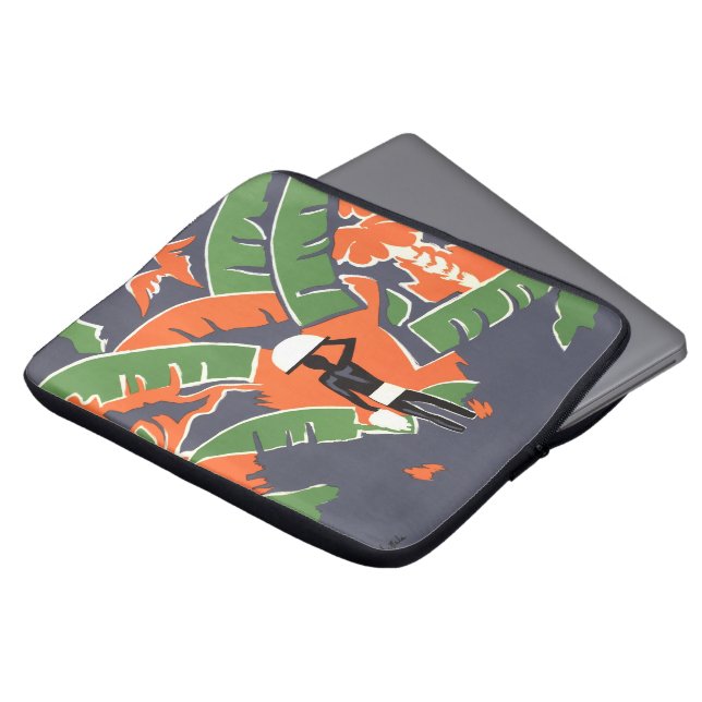 ヴィンテージアールデコ旅行，アフリカのジャングルの先住民 ラップトップスリーブ (正面上部)