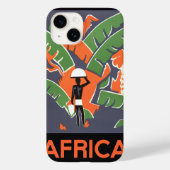 ヴィンテージアールデコ旅行,アフリカのジャングルの先住民 Case-Mate iPhoneケース (裏面)