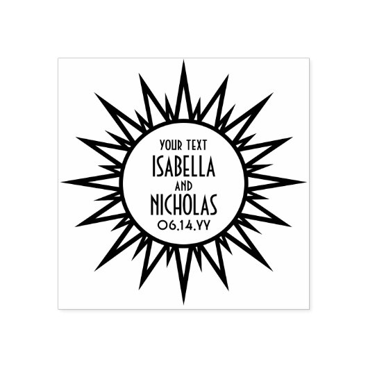 ヴィンテージアールデコ日が差すことシックタイポグラフィ結婚ズ ラバースタンプ (インプリント)