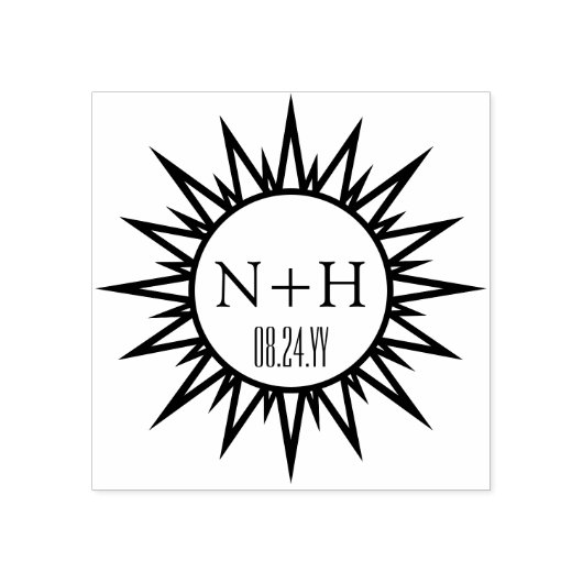 ヴィンテージアールデコ日が差すことシモノグラムのッ結婚クス ラバースタンプ (インプリント)