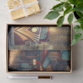 ヴィンテージアールデコ水彩列車 薄葉紙 (ギフト)