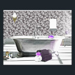 ヴィンテージアールデコ浴槽水彩写真プリント フォトプリント <br><div class="desc">フランキの娘のアニンライズによる水の色。私はラベンダーを少し付けた夢のような黒と白としてそれを作ったほとんどの色をテーマにしたバスルームでよく使える。</div>