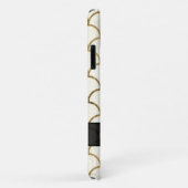 ヴィンテージアールデコ白金ゴールド黒シェルパターン Case-Mate iPhoneケース (裏面/右)