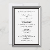 ヴィンテージアールデコ白黒フレーム#1 結婚 V 招待状 (裏面)