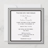 ヴィンテージアールデコ白黒フレーム#1 SQ 結婚s 招待状 (裏面)