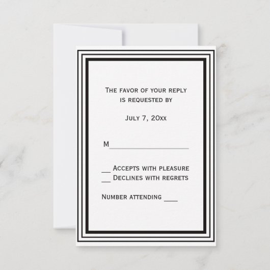 ヴィンテージアールデコ白黒フレーム#1 V RSVP (裏面)