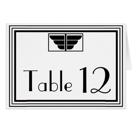 ヴィンテージアールデコ白黒フレーム#2テーブル番号 (正面横)