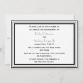 ヴィンテージアールデコ白黒フレーム#2 H婚約 招待状 (裏面)