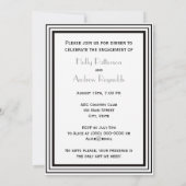 ヴィンテージアールデコ白黒フレーム#2 V婚約 招待状 (裏面)