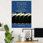 ヴィンテージアールデコ米国の第1次対外貿易地域WPA ポスター (ホームオフィス)