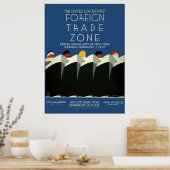 ヴィンテージアールデコ米国の第1次対外貿易地域WPA ポスター (キッチン)