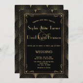 ヴィンテージアールデコ素晴らしギャツビー結婚式招待状 招待状 (正面/裏面)