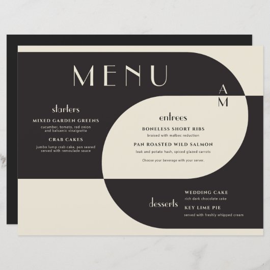 ヴィンテージアールデコ結婚のブラッククリーム (正面/裏面)