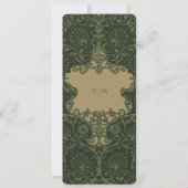 ヴィンテージアールデコ結婚のメニューカード 招待状 (裏面)