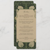 ヴィンテージアールデコ結婚のメニューカード 招待状 (正面/裏面)