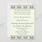 ヴィンテージアールデコ結婚の花 招待状 (正面)