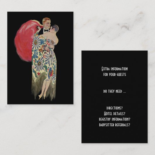 ヴィンテージアールデコ結婚ズ,新婚ラバーズ踊り 名刺 (正面/裏面)