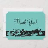 ヴィンテージアールデコ縁どフローラサンキューカード 招待状 (正面)