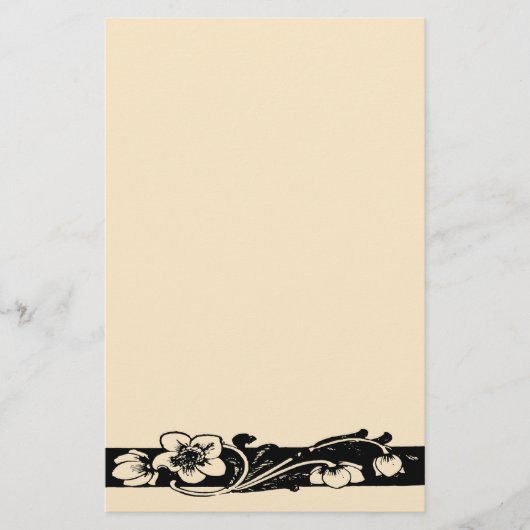 ヴィンテージアールデコ縁どフローラ 便箋 (正面)
