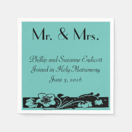 ヴィンテージアールデコ縁ど結婚フローラ スタンダードカクテルナプキン