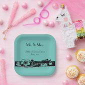 ヴィンテージアールデコ縁ど結婚フローラ ペーパープレート (パーティー)