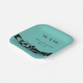 ヴィンテージアールデコ縁ど結婚フローラ ペーパープレート (傾斜あり)